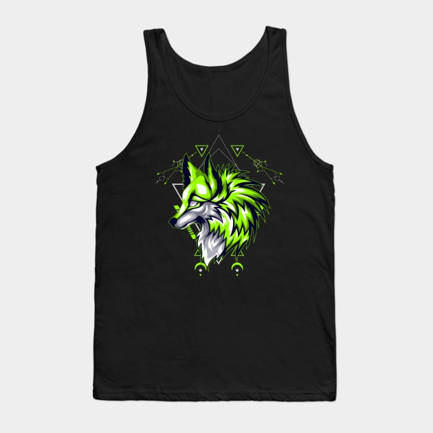 wolf head Tank Top by SHINIGAMII